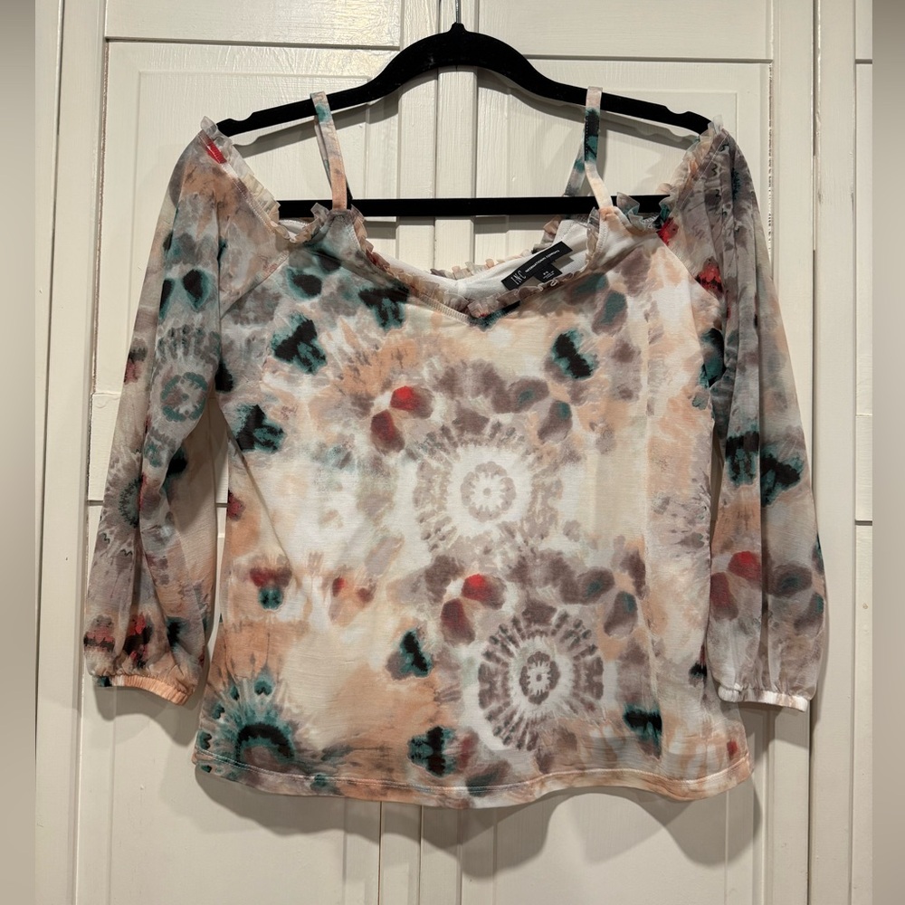 INC cold shoulder blouse size petite small EUC